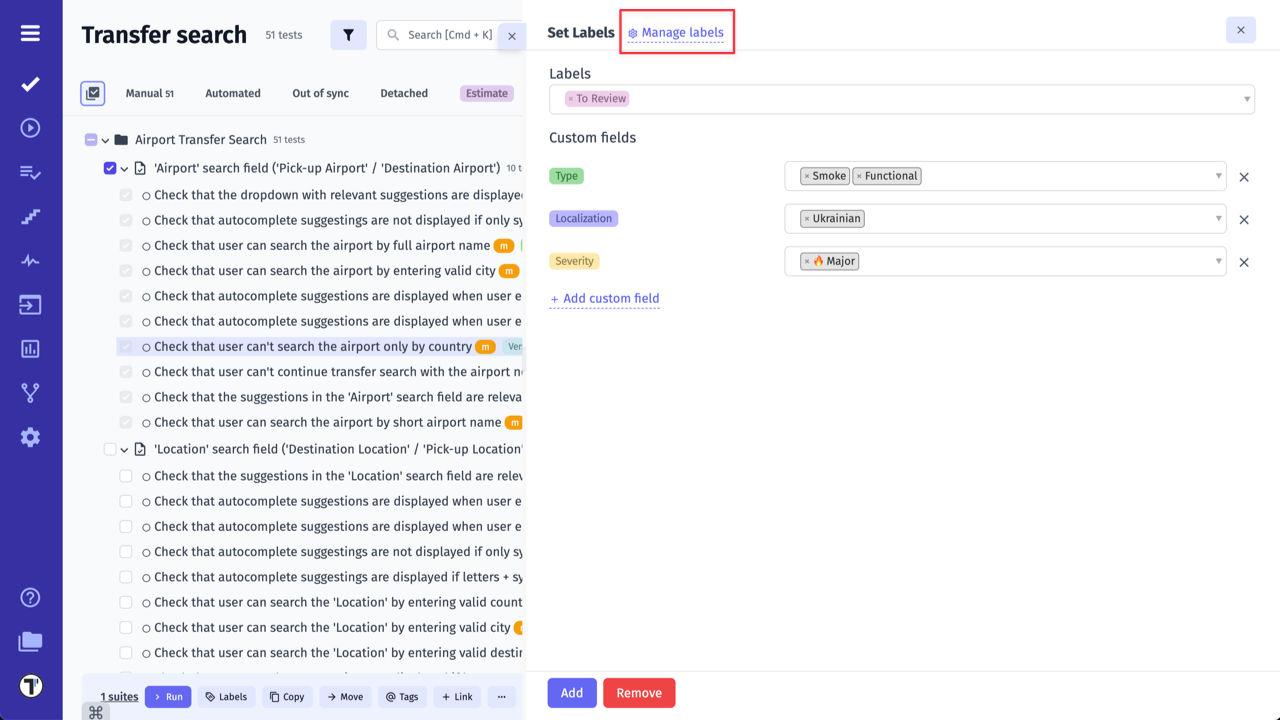 Testomatio - Multi-assign Label &#x26; Custom Field