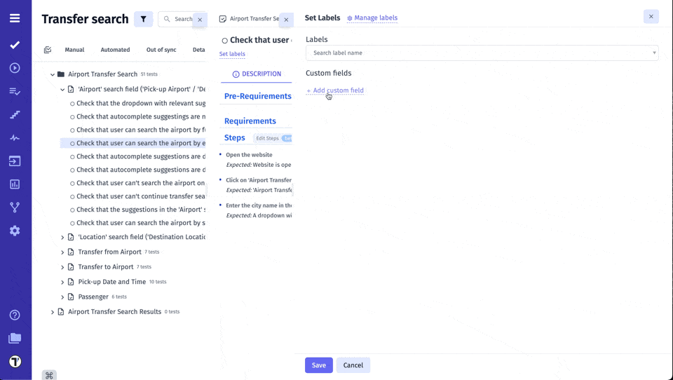 Testomatio - Assign Label &#x26; Custom Field