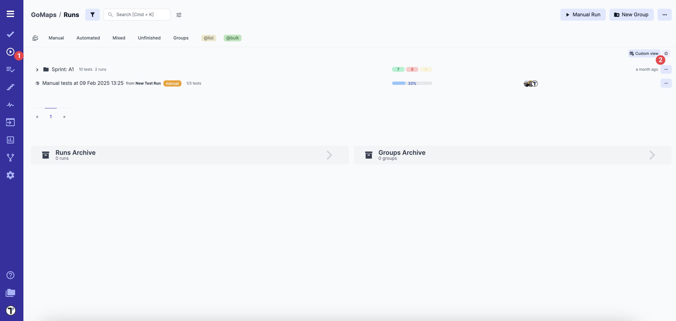 Custom view button