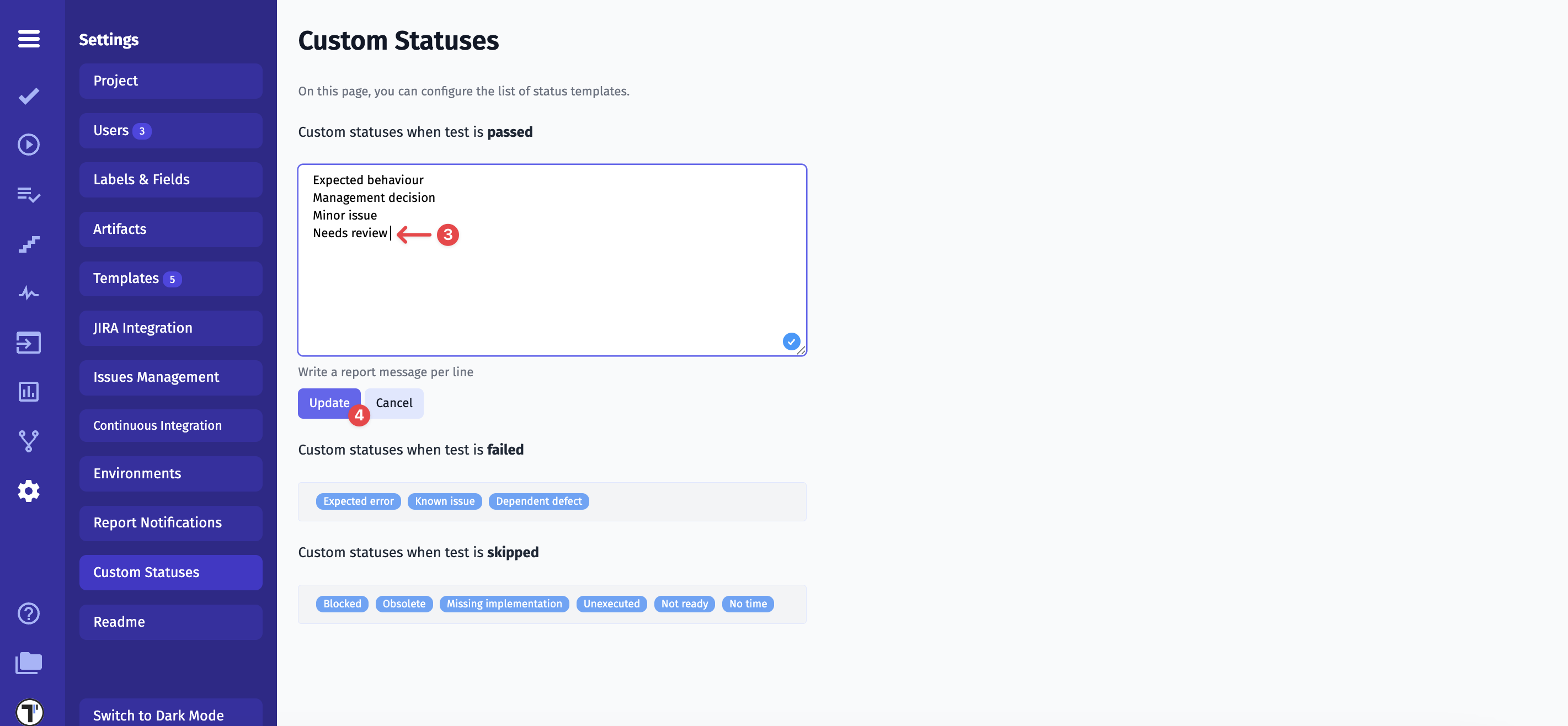 Updated Custom Statuses