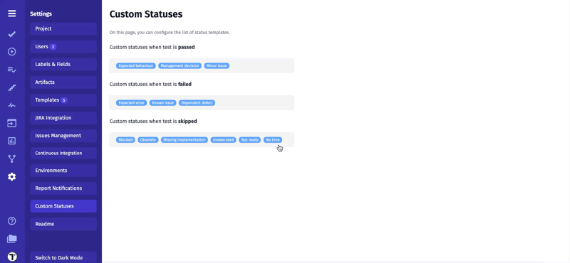 Expand Custom Statuses